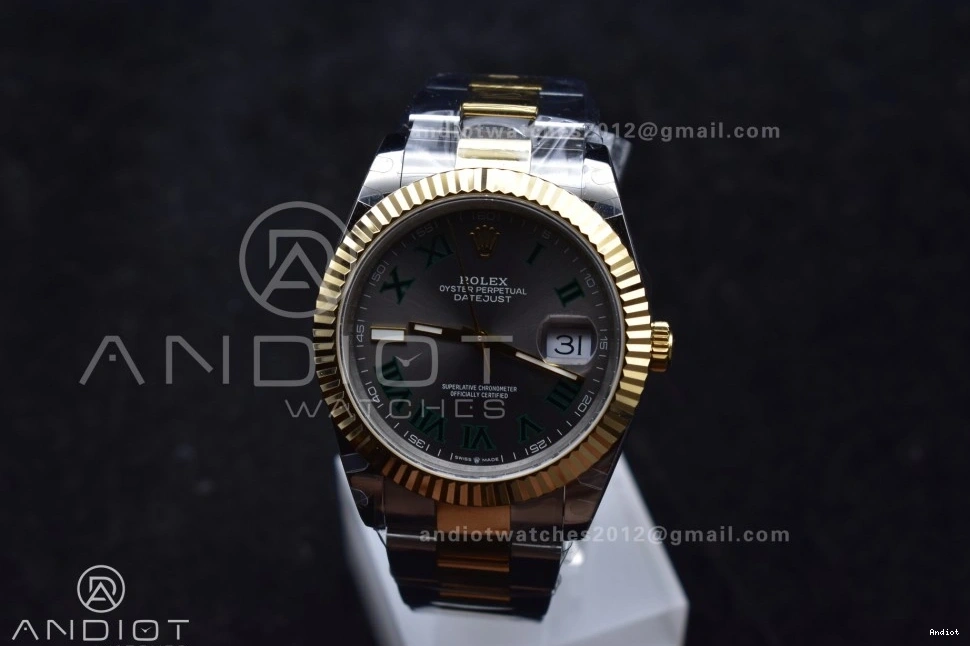 DateJust Steel 904L 41 Green on A2836 YG Edition Dial SS 126333 1:1 SS Bracelet Oyster YG Best Roman GMF Gray 0517